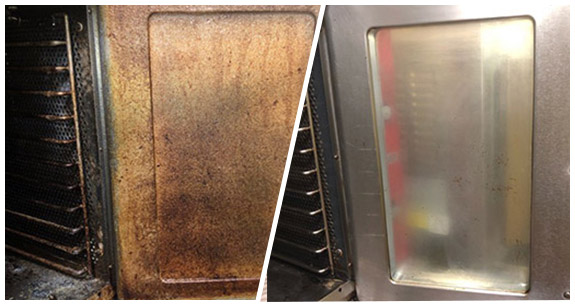 Oven door transformation from kitchen cleaning services